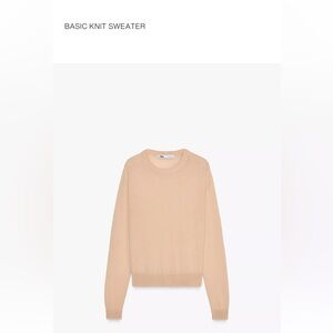 Zara Basic Knit Sweater nude/pink color size small semi sheer fabric